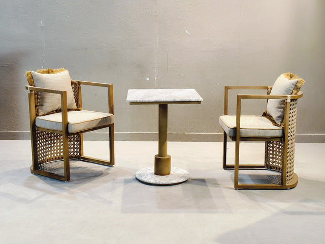 Artisanal Luxe Pedestal Table and Chair