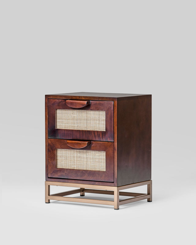 Bristol Vintage Weave Rattan Bedside Table - Bedside Table - Bareeki
