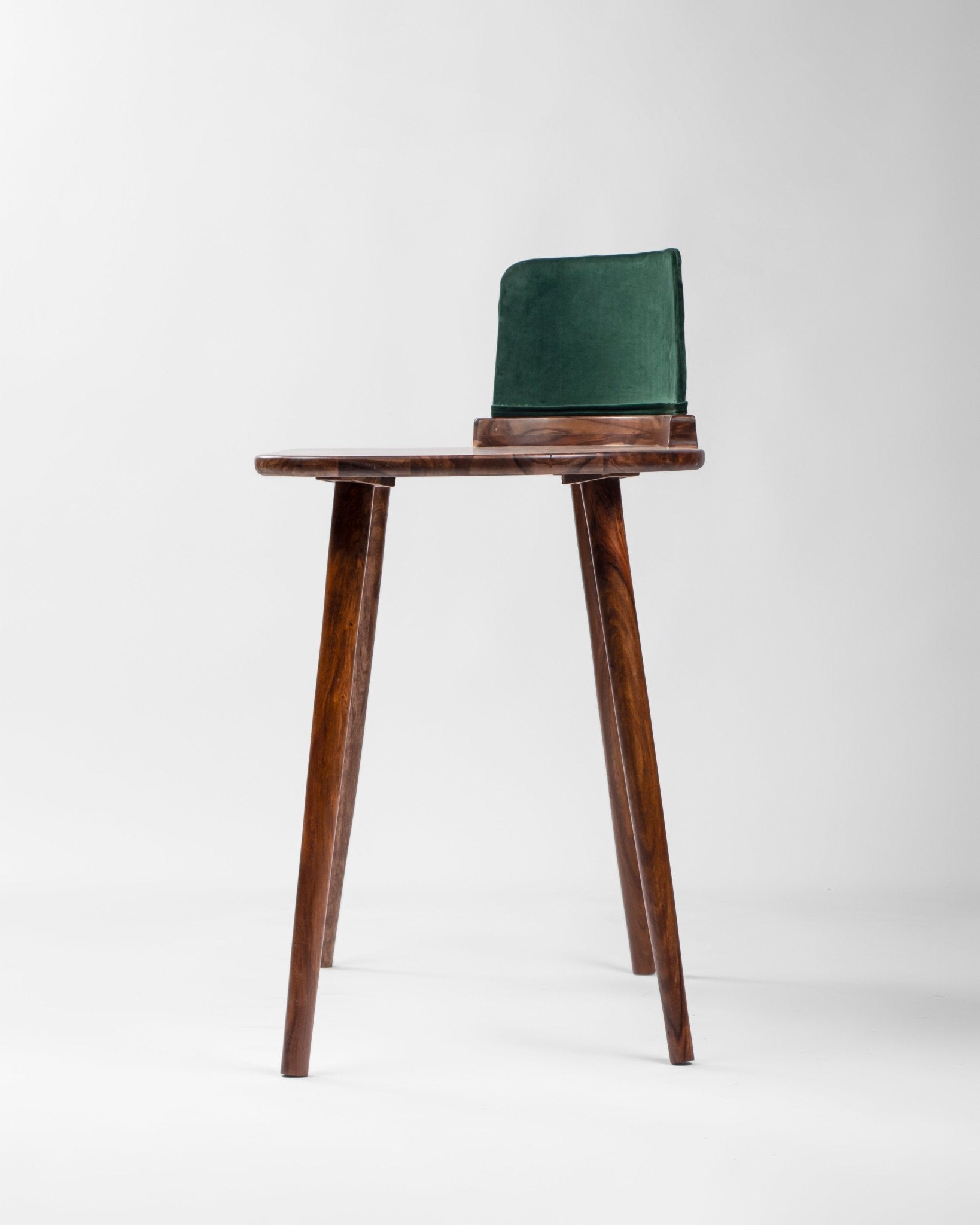 Dark Wood and Emerald Green Study Table - Study Table - Bareeki