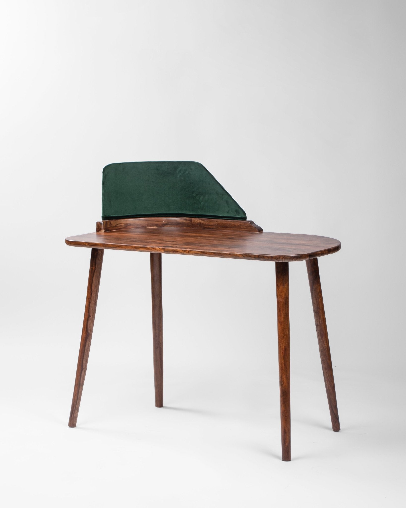 Dark Wood and Emerald Green Study Table - Study Table - Bareeki