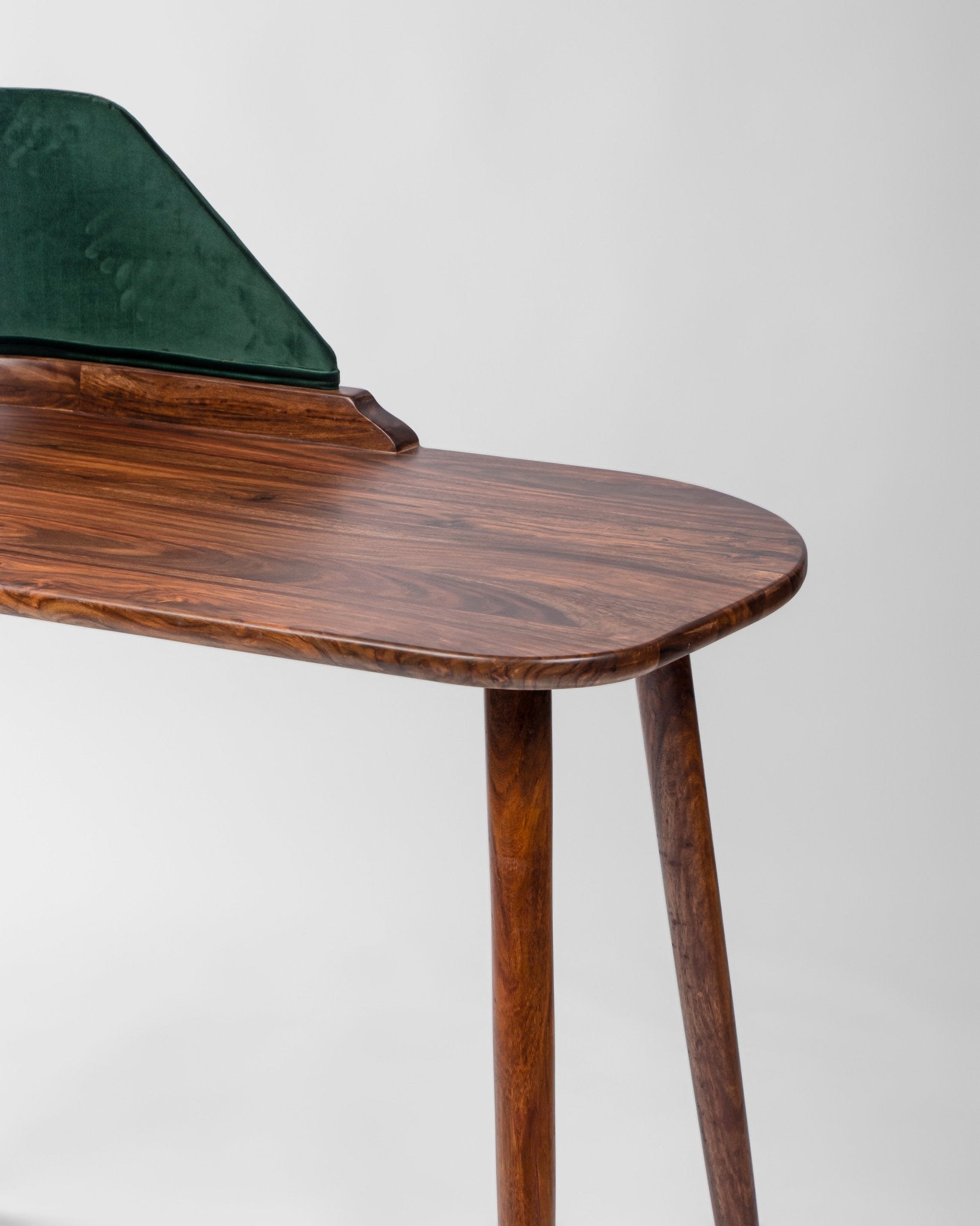 Dark Wood and Emerald Green Study Table - Study Table - Bareeki