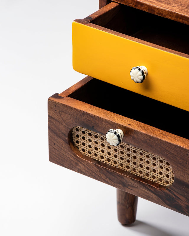 Pop Art Retro Solid Wood Bedside Table - Bedside Table - Bareeki
