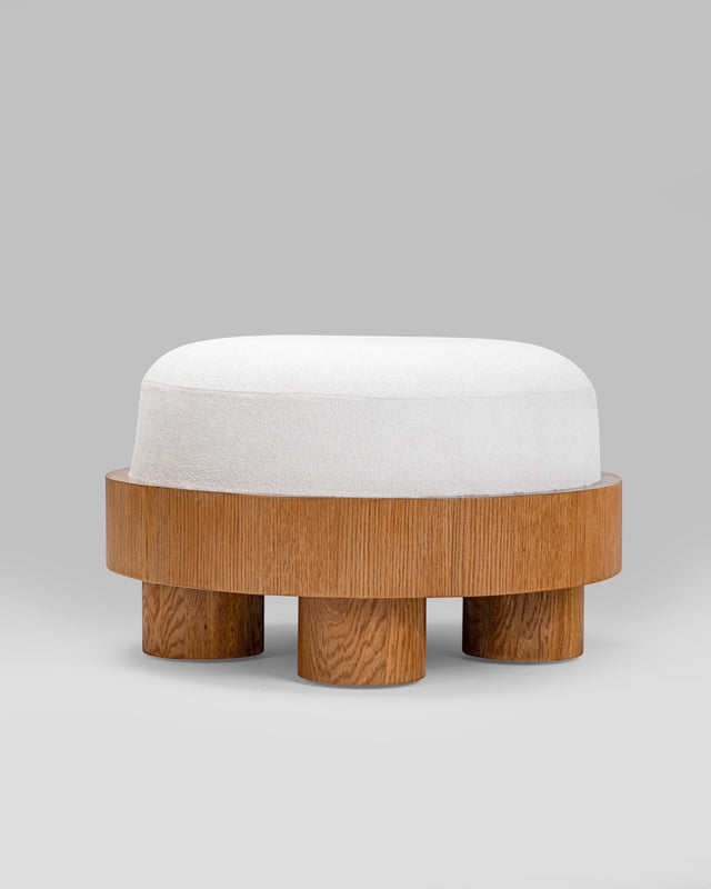 Round Wave Bouclé Multifunction Stool