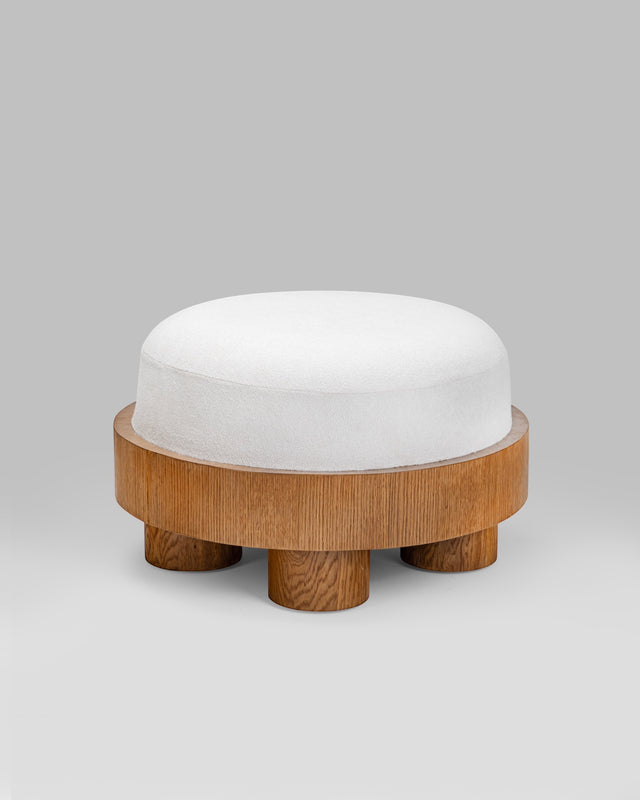 Round Wave Bouclé Multifunction Stool