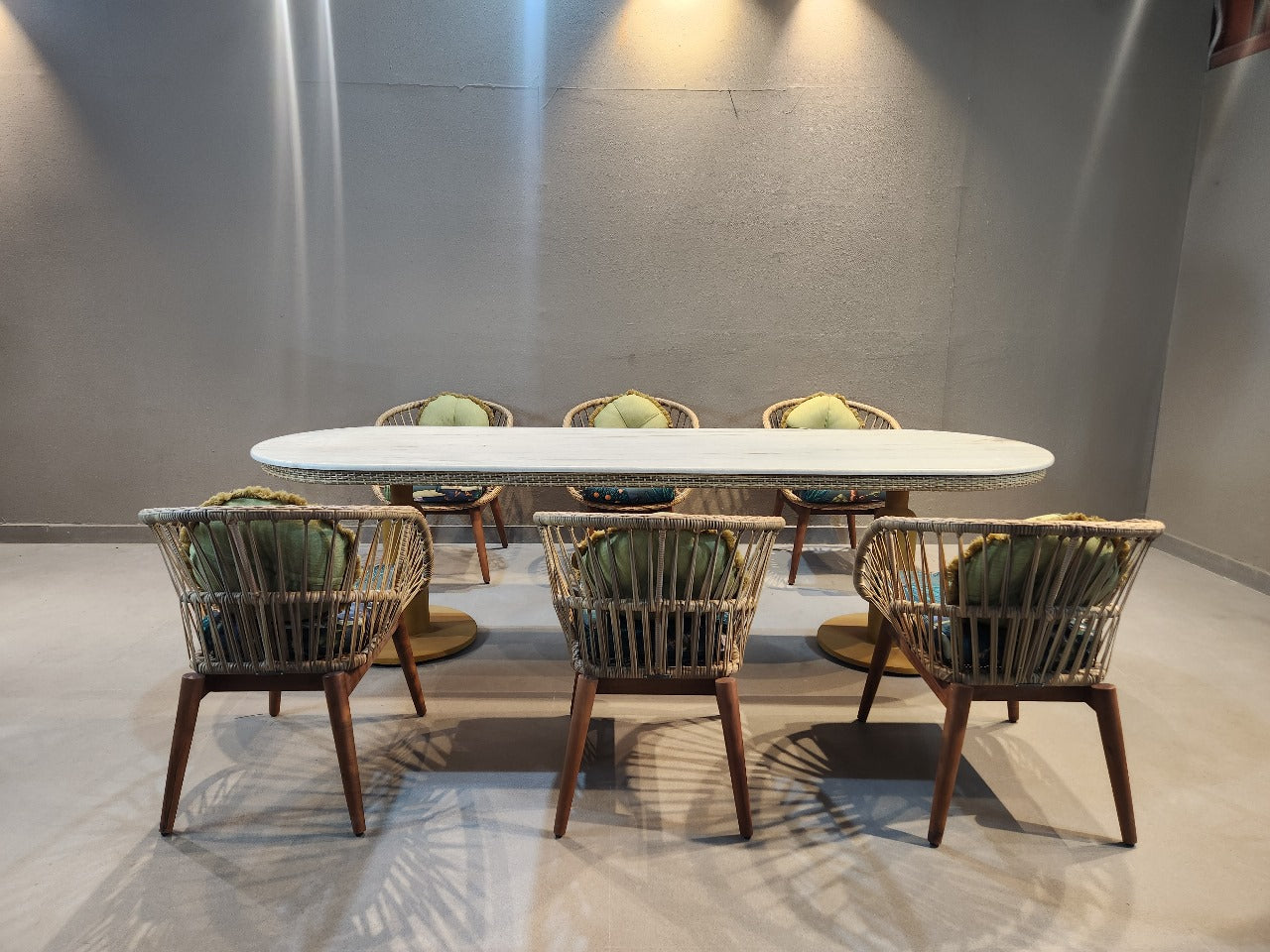 Sunburst Oval Luxe Table and Chairs