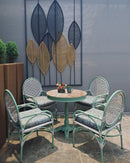 Jade Bloom Rattan Table and Chair
