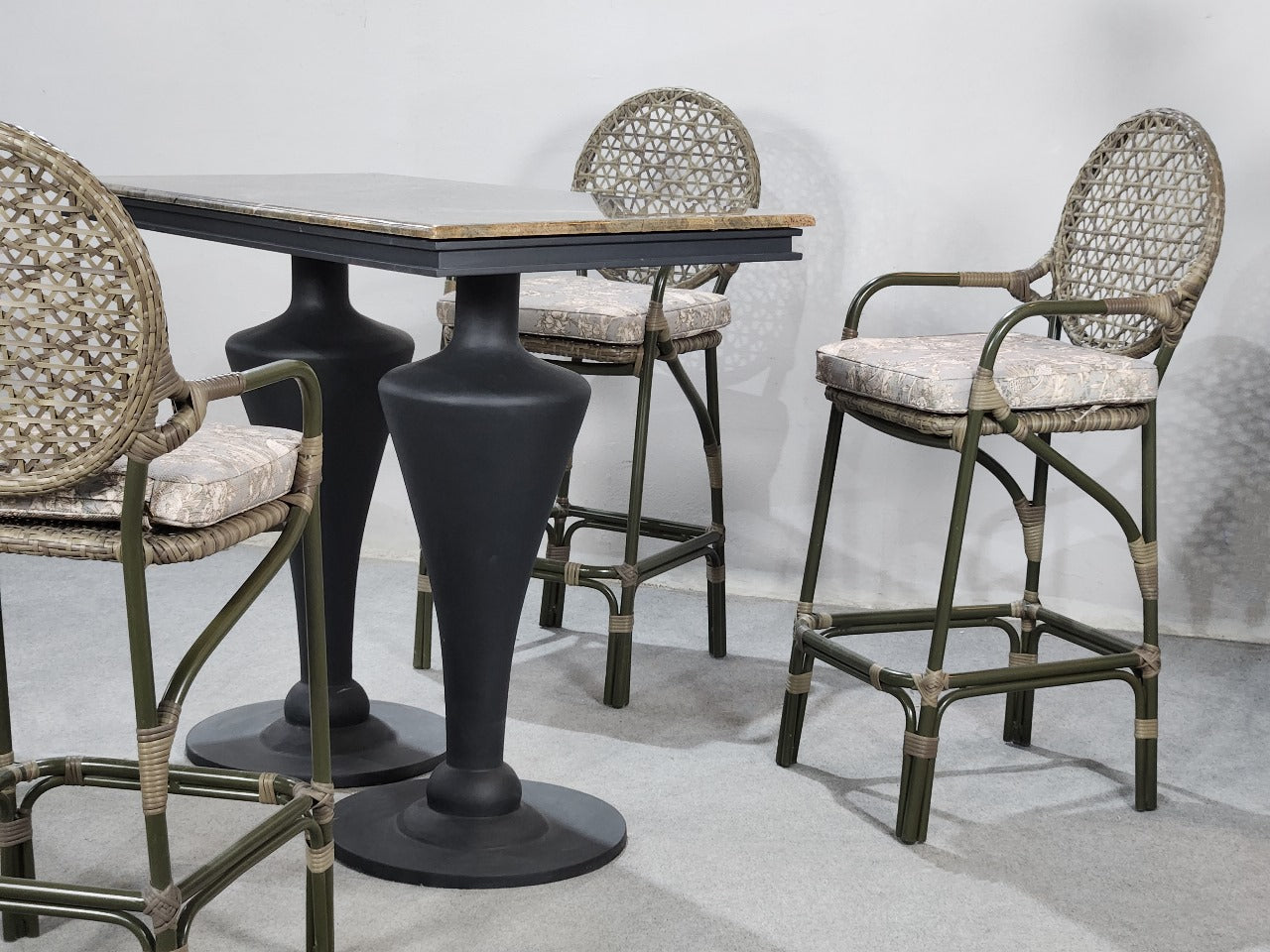 Marble Rattan Rhapsody Table and Chairs