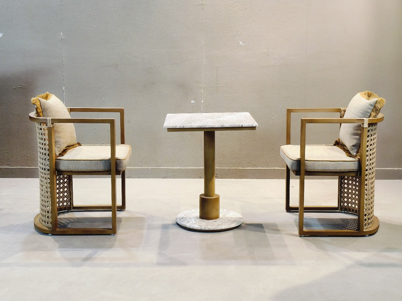 Artisanal Luxe Pedestal Table and Chair