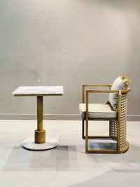 Artisanal Luxe Pedestal Table and Chair