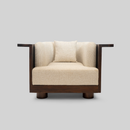 Ivory Wave Boxwood Single Seater Bouclé Sofa