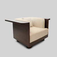 Ivory Wave Boxwood Single Seater Bouclé Sofa