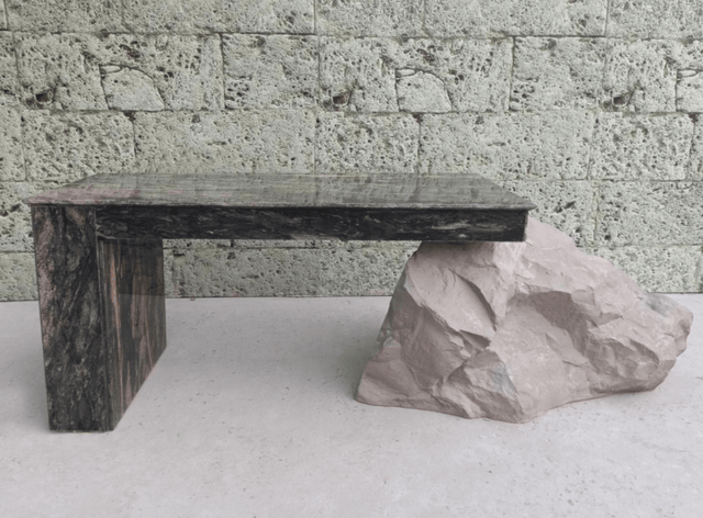 Angular Stone Fusion Outdoor Center Table - Bareeki