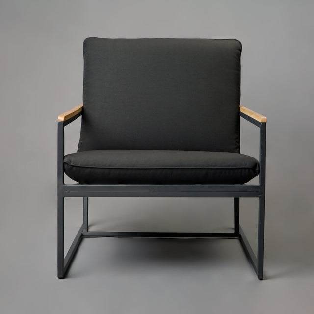 Backwood Black Square Arm Chair - Outdoor Chair - Bareeki