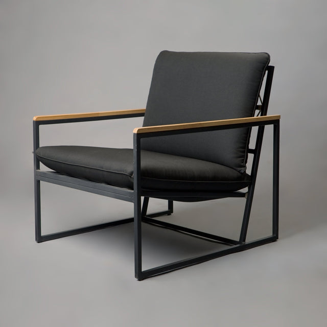 Backwood Black Square Arm Chair - Outdoor Chair - Bareeki