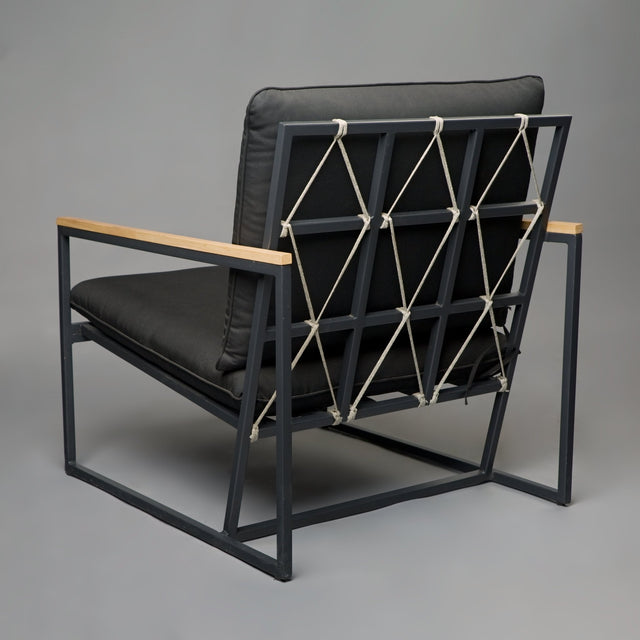 Backwood Black Square Arm Chair - Outdoor Chair - Bareeki