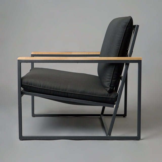 Backwood Black Square Arm Chair - Outdoor Chair - Bareeki