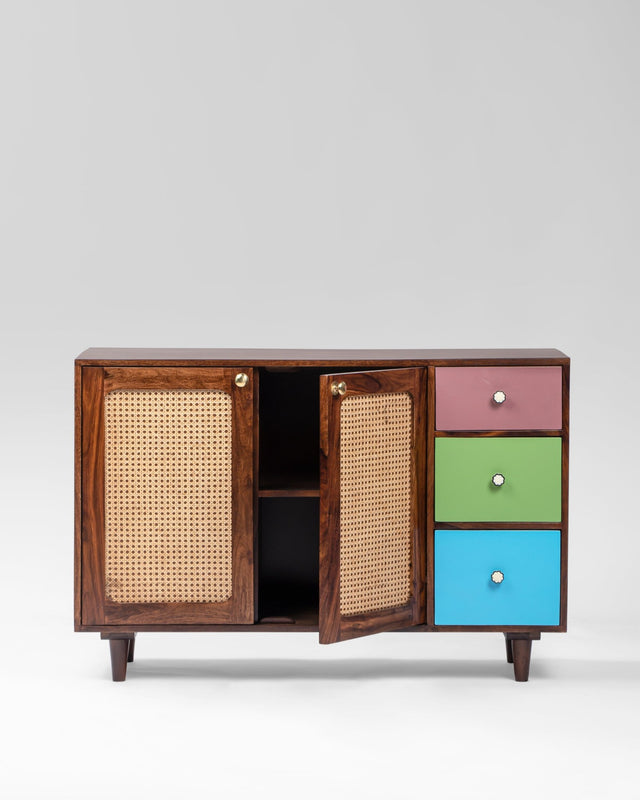 Bauhaus Inspired Retro Solid Wood Storage Cabinet - Cabinet - Bareeki