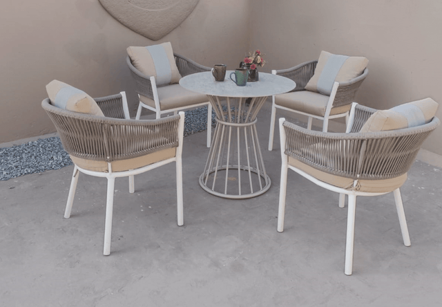 Desert Sands Rope and Metal Chair Set - Bareeki