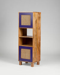 East India Company Mango Wood and Cane Bookshelf - Bookshelf - Bareeki
