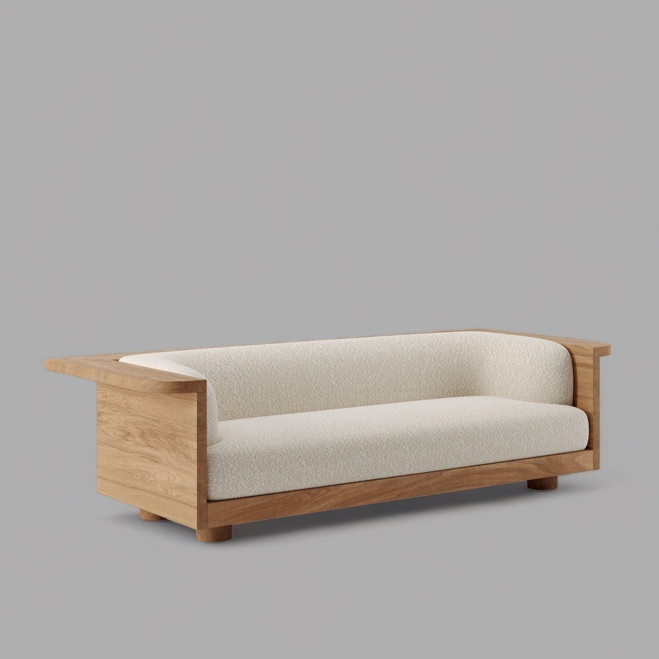 Ivory Wave Boxwood Bouclé Sofa