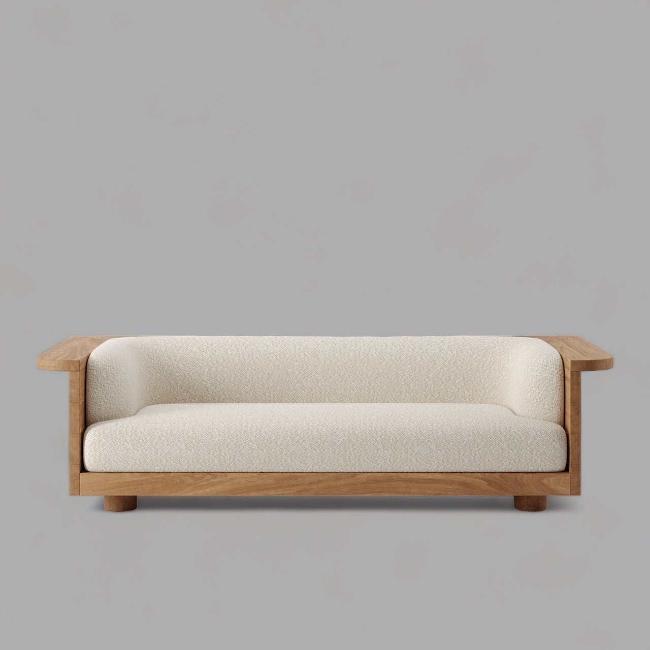Ivory Wave Boxwood Bouclé Sofa