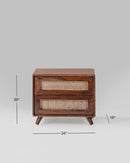 Kouyou Cane Bedside Table - Bedside Table - Bareeki