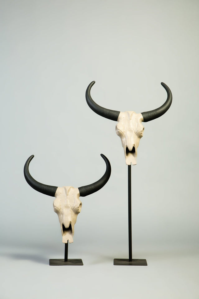 Longhorn Buffalo Skull Sculptures - Decor - Bareeki