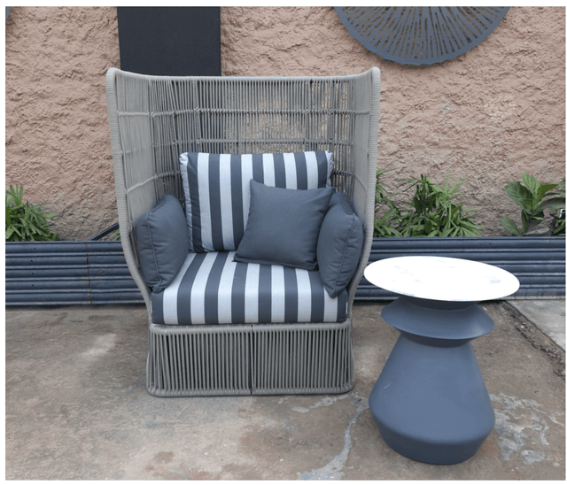 Majestic Backrest Wicker Lounge Chair - Bareeki