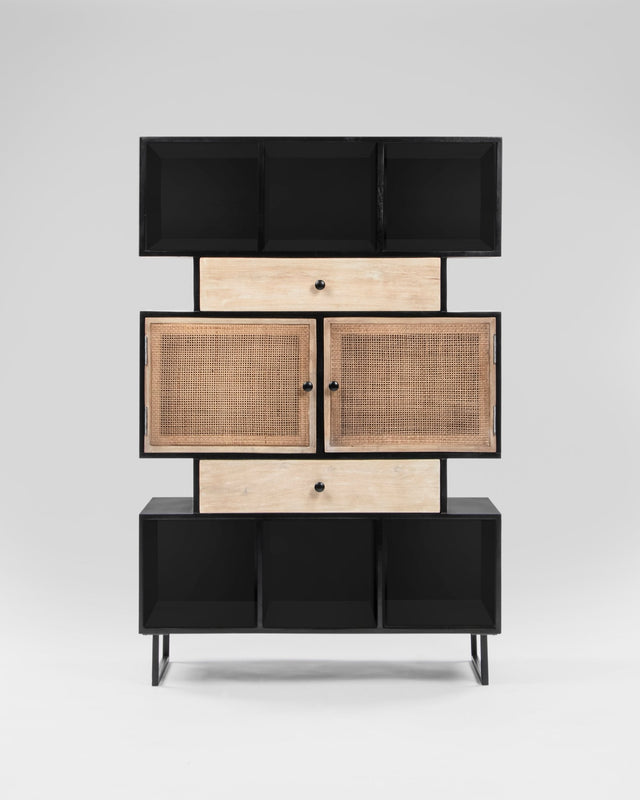 Nordic Helsinki Rattan Display & Cabinet - Cabinet - Bareeki