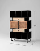 Nordic Helsinki Rattan Display & Cabinet - Cabinet - Bareeki