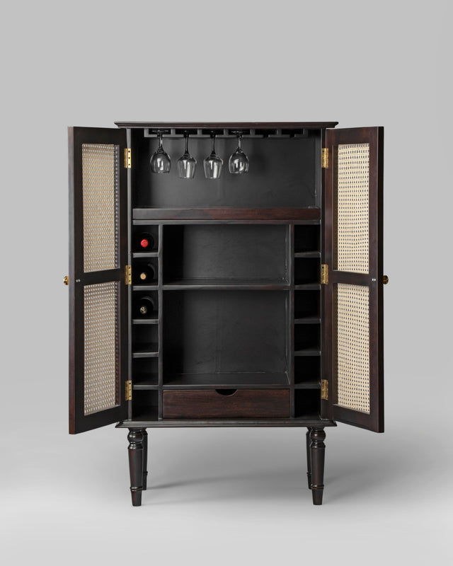 Regal Saké Rattan Bar Cabinet - Bar Cabinet - Bareeki