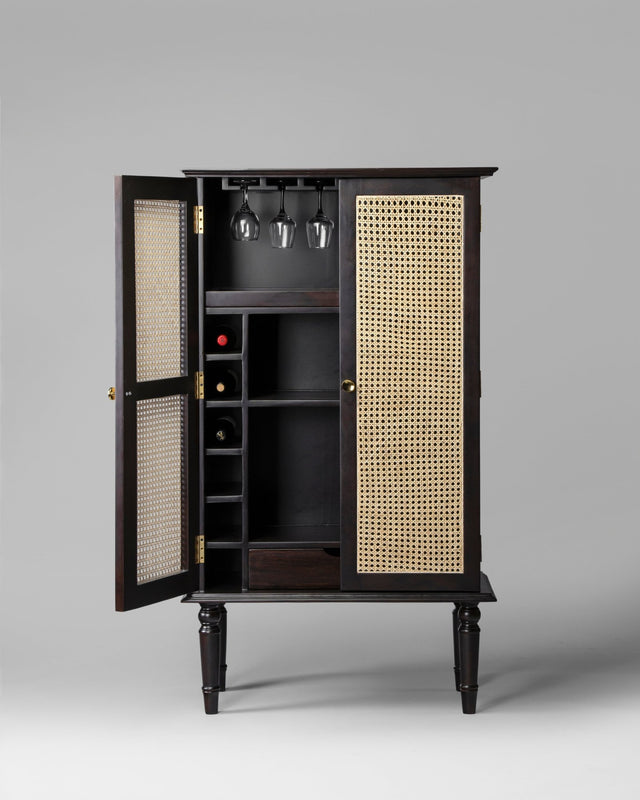 Regal Saké Rattan Bar Cabinet - Bar Cabinet - Bareeki