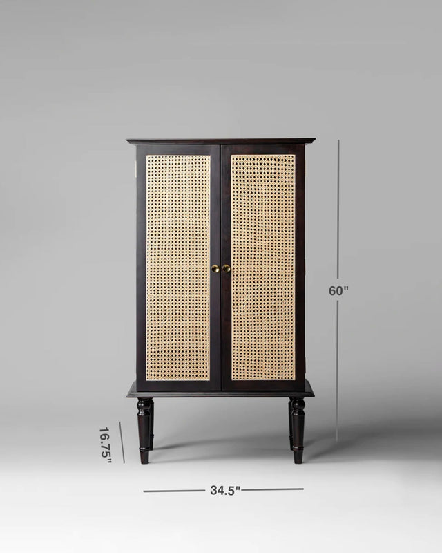 Regal Saké Rattan Bar Cabinet - Bar Cabinet - Bareeki