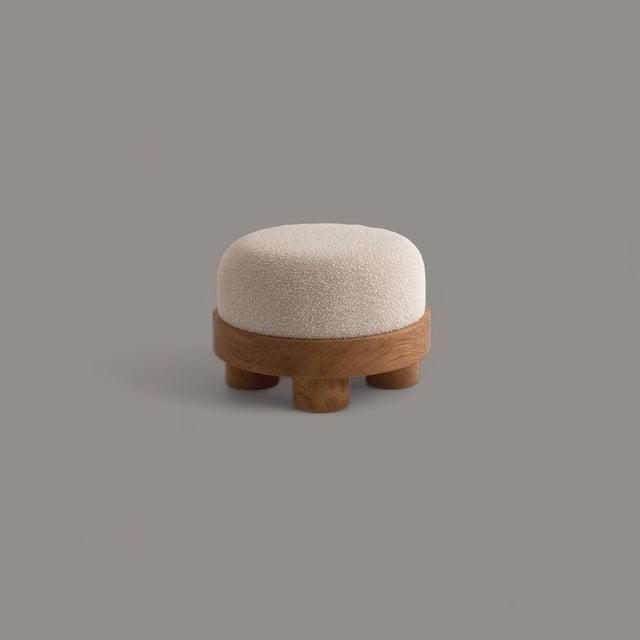 Round Wave Bouclé Multifunction Stool - Bareeki