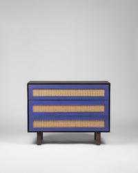 Scandinavian Contemporary Mango Wood and Cane Chest of Drawers - Chest of Drawer - Bareeki