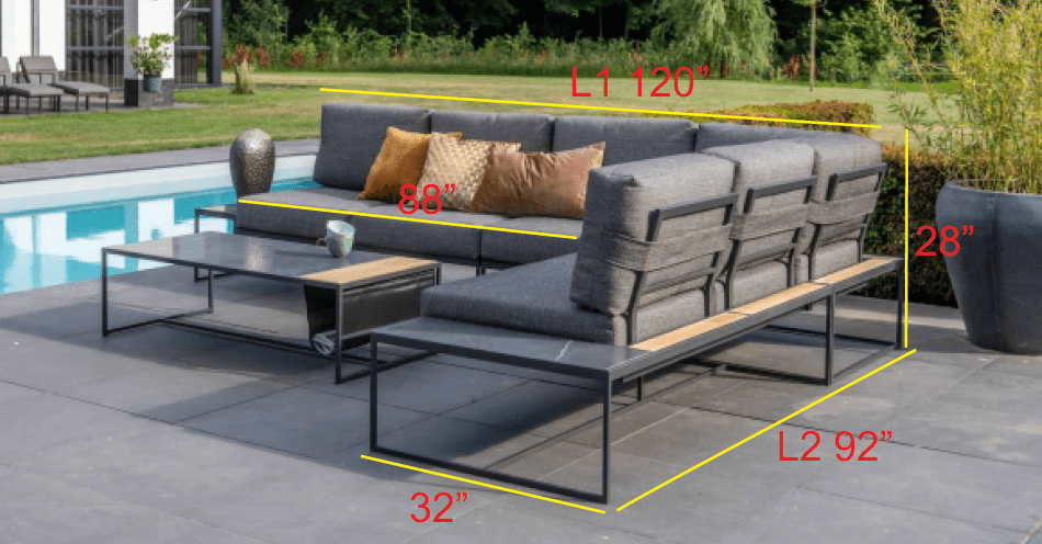 Square Terra Metal and Wood Outdoor