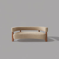 Teak Contour Cozy Bouclé Sofa - Bareeki