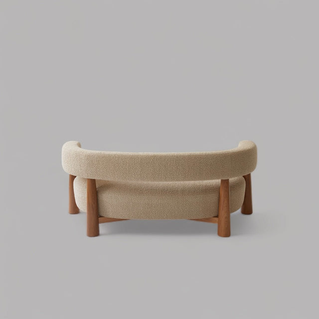 Teak Contour Cozy Bouclé Sofa - Bareeki