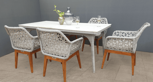 Wicker Mesh Woodland Chair Set - Bareeki